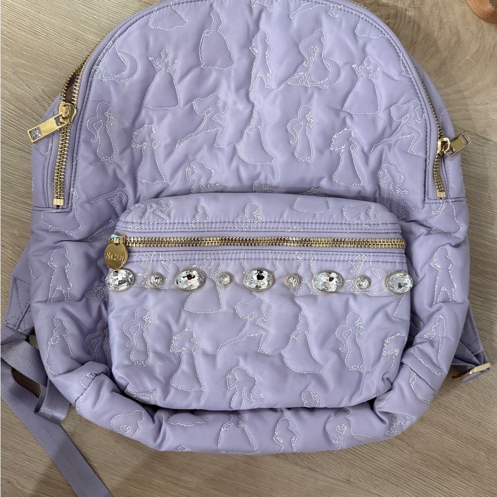 Stoney Clover Lane Disney Princess Lavender Backpack with Embroidery